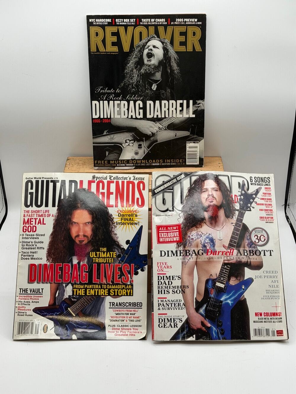 Dimebag Darrell Tribute Magazine Lot (3) - Revolver, Guitar World,Guitar Legends